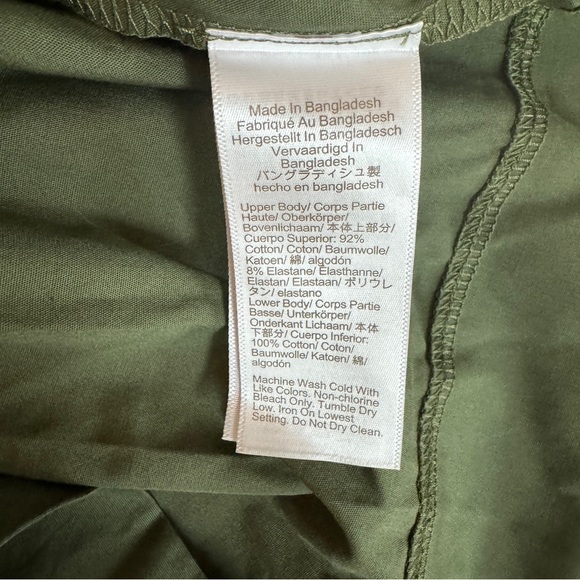 J Crew Olive Green Sleeveless Mixed Knit Midi Womens Size M Pockets Cotton - Picture 10 of 10